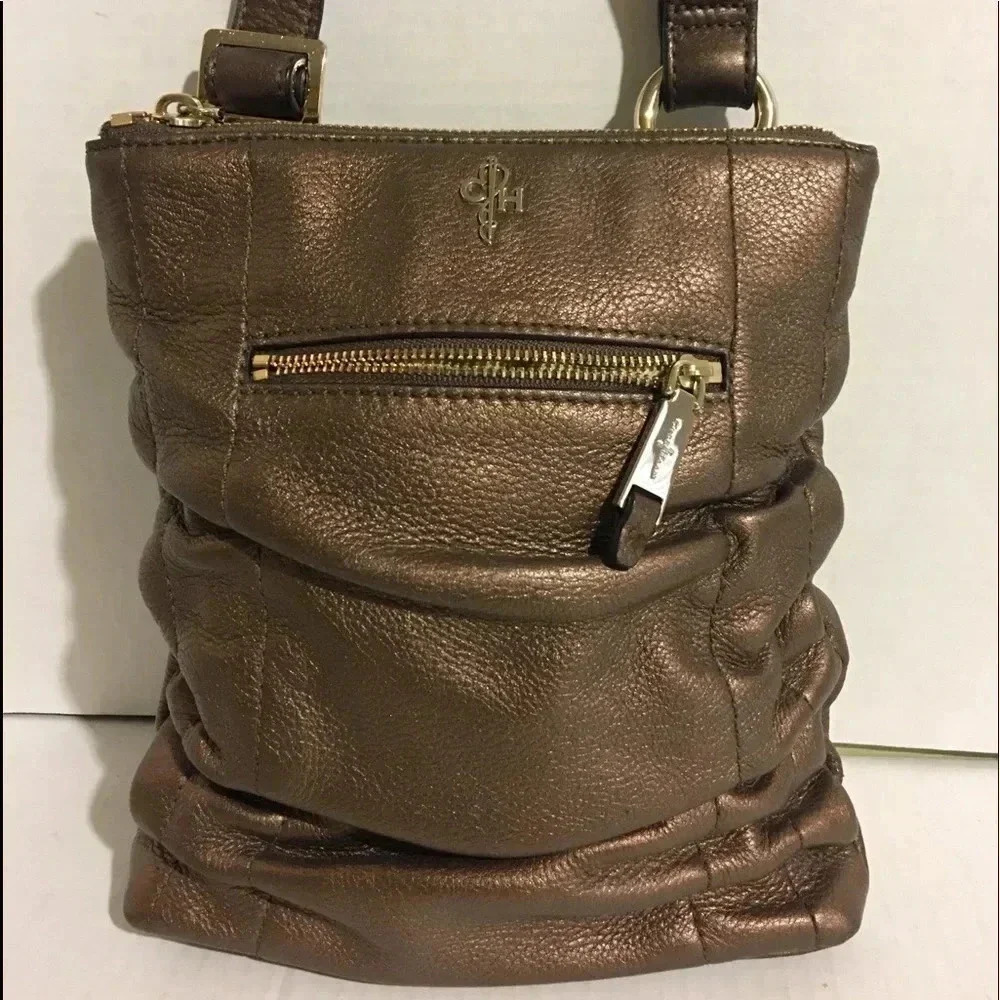 Cole Haan Golden Bronze crossbody leather bag